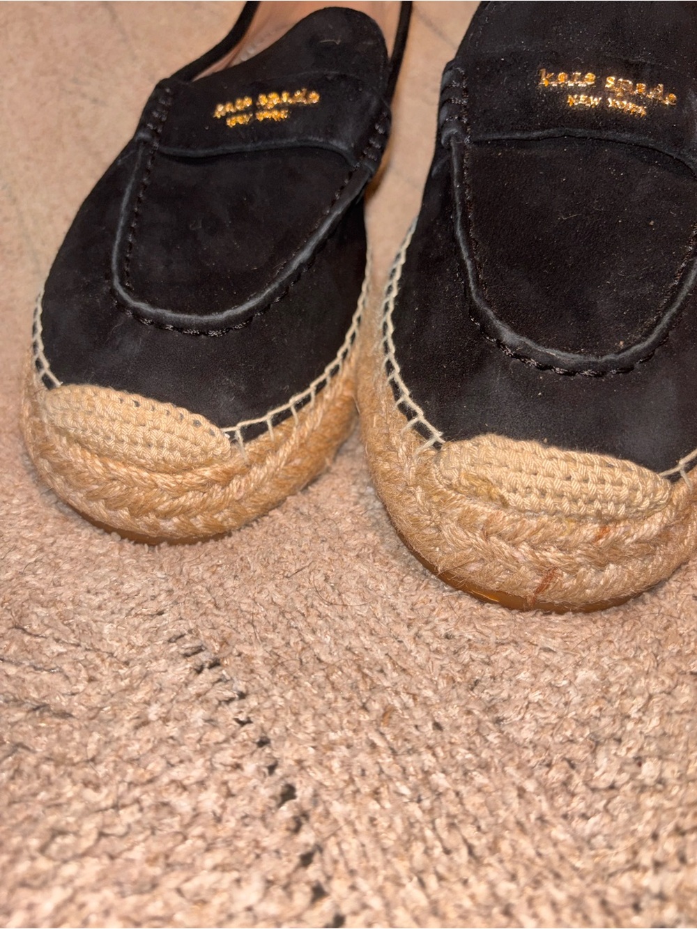 NWT Kate Spade Eastwell Black Suede Espadrille Loafers Women’s 10 - Picture 3 of 10